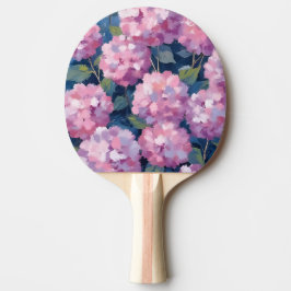 ピンクの色あせたアジサイの花 卓球ラケット
