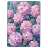 ピンクの色合いが可愛いアジサイの花の水彩画 クリップボード (裏面)
