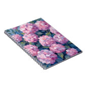 ピンクの色合いが可愛いアジサイの花の水彩画 ノートブック (右側)