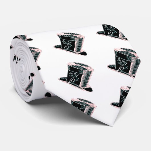 ピンクの色合いとの黒の帽子屋の帽子 ネクタイ (ロール)