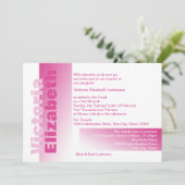 ピンクの色合いのバット・ミツバ祭 招待状 (スタンド正面)