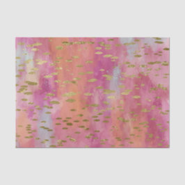 ピンクの色調がかった金箔のデコパージュペーパー 薄葉紙