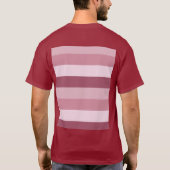 ピンクの色調のストライプ柄 Tシャツ (裏面)