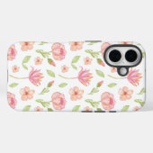 ピンクの芍薬とユリのエレガントな花柄 Case-Mate iPhoneケース (裏面 (横))