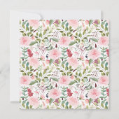 ピンクの芍薬とユーカリの水彩花イラスト 招待状 (裏面)