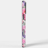 ピンクの芍薬とラベンダーの水彩フラワーパターン Case-Mate iPhoneケース (裏面 / 右)