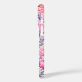 ピンクの芍薬とラベンダーの水彩花柄 Case-Mate iPhoneケース (裏面 / 左)