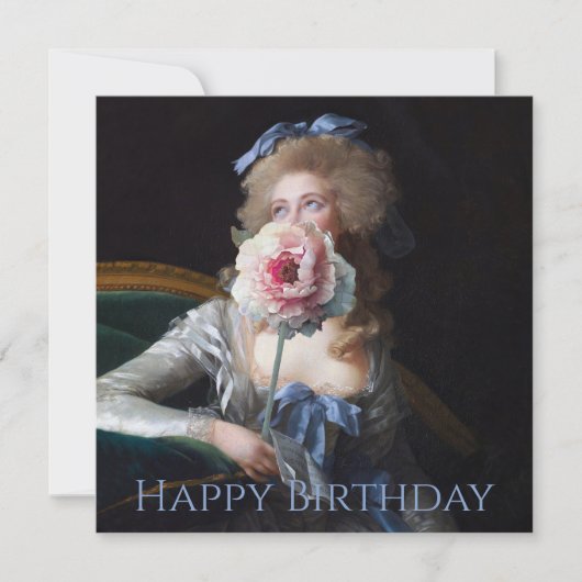 ピンクの芍薬と控えめな誕生日おめでとう カード (正面)