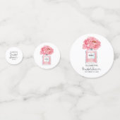 ピンクの芍薬と香水の花のブライダルシャワー コンフェッティ (正面)