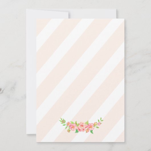 ピンクの芍薬のウェディング セーブザデート (裏面)