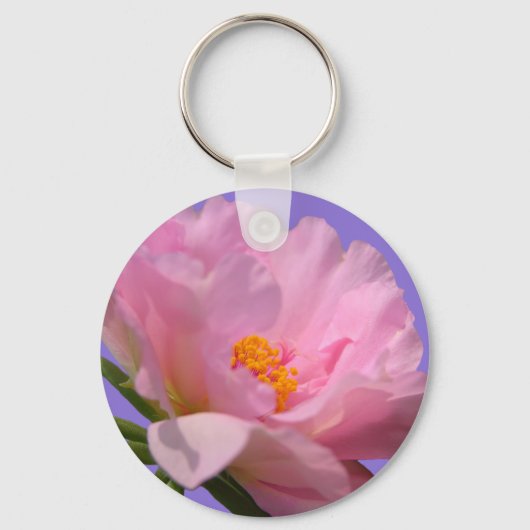 ピンクの芍薬のキーホルダー キーホルダー (正面)