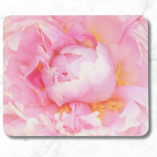 ピンクの芍薬のクローズアップ マウスパッド