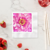 ピンクの芍薬のナプキン, コイン紙コップの特別なドリンク 縁ありカクテルナプキン (インサイチュ)