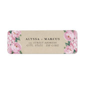 ピンクの芍薬のペア名 パーチメント ラベル (正面)