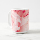 ピンクの芍薬のマグカップ コーヒーマグカップ (正面左)