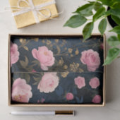 ピンクの芍薬のミッドナイトガーデンの花開き 薄葉紙 (ギフト)