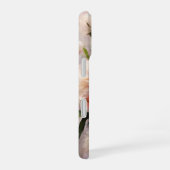 ピンクの芍薬のモノグラム 名前入り iPhone 16ケース (右側面)
