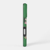 ピンクの芍薬のモノグラム 名前入り iPhone 16ケース (右側面)