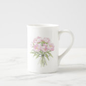 ピンクの芍薬のリボン付き ファイン ボーンチャイナマグカップ (右)