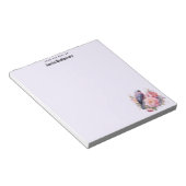 ピンクの芍薬の上の止まり木の小鳥 ノートパッド (アングル)