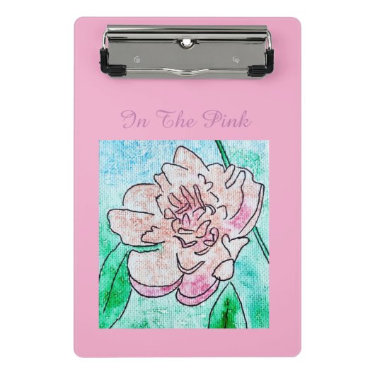 ピンクの芍薬の中で ミニクリップボード (正面)