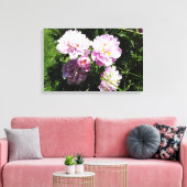 ピンクの芍薬の写真壁アート キャンバスプリント (インサイチュ (リビング))