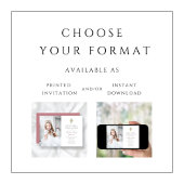 ピンクの芍薬の十字架の少女　初めての聖体拝領の写真 招待状