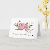 ピンクの芍薬の母の日カード カード (黄色い花)