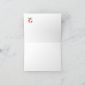 ピンクの芍薬の水彩画の花のウェディング サンクス サンキューカード (内部)