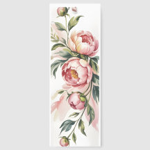 ピンクの芍薬の水彩画