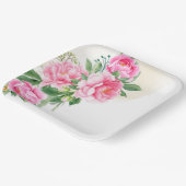 ピンクの芍薬の紙皿 ペーパープレート (傾斜あり)