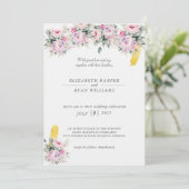ピンクの芍薬の結婚式招待状 アドバイスカード (スタンド正面)