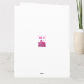 ピンクの芍薬の花のカスタム 折り紙の感謝カード サンキューカード (裏面)