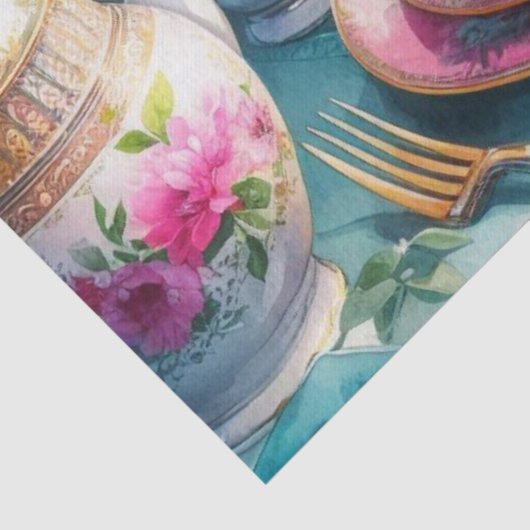 ピンクの芍薬の花のティータイムのティッシュペーパー 薄葉紙 (詳細)