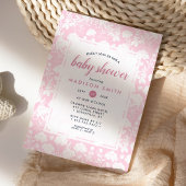 ピンクの芍薬の花のベビーシャワー 招待状