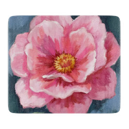 ピンクの芍薬の花の水彩画の花 カッティングボード