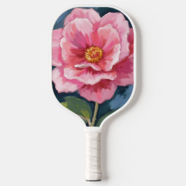 ピンクの芍薬の花の水彩画の花 ピックルボールラケット