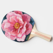 ピンクの芍薬の花の水彩画の花 卓球ラケット (横)