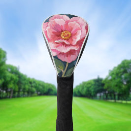 ピンクの芍薬の花の水彩画フラワー ゴルフヘッドカバー