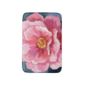 ピンクの芍薬の花の水彩画フラワー バスマット (正面縦)
