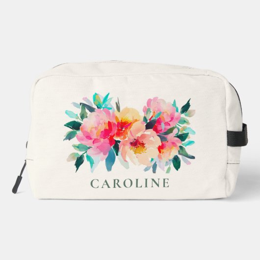 ピンクの芍薬の花の水彩画 ブライダルシャワーのカスタム ドップキット (裏面)