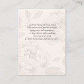 ピンクの芍薬の花の結婚式の詳細 エンクロージャーカード (裏面)