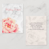 ピンクの芍薬の花の結婚式の詳細 エンクロージャーカード (正面/裏面)