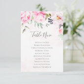 ピンクの芍薬の花の結婚式座席表 (スタンド正面)