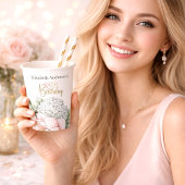 ピンクの芍薬の花の18歳の誕生日  紙コップ
