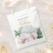 ピンクの芍薬の花の50歳の誕生日  フェイバーバッグ (クリップ留めされた状態)