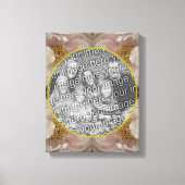 ピンクの芍薬の花フレーム オリジナル写真から作成 キャンバスプリント (正面)