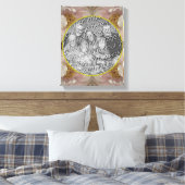 ピンクの芍薬の花フレーム 自分だけの写真を作ろう キャンバスプリント (インサイチュ (寝室))