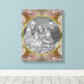 ピンクの芍薬の花フレーム 自分だけの写真を作ろう キャンバスプリント (インサイチュ (ウッドフロア))