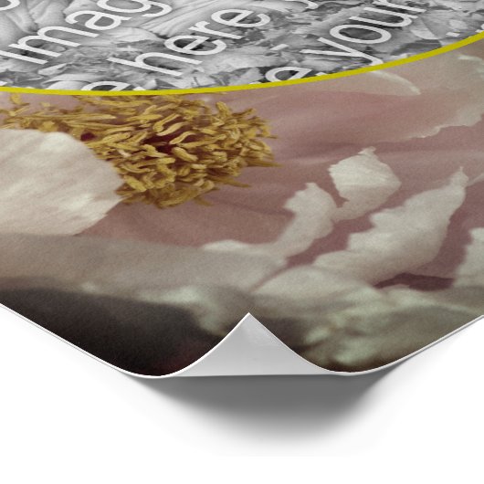 ピンクの芍薬の花フレーム 自分だけの写真を作ろう ポスター (角)